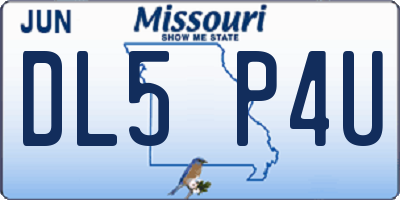 MO license plate DL5P4U