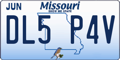 MO license plate DL5P4V