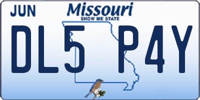 MO license plate DL5P4Y