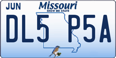 MO license plate DL5P5A