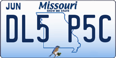 MO license plate DL5P5C