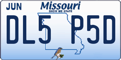 MO license plate DL5P5D
