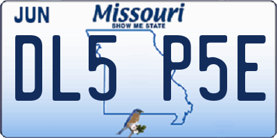 MO license plate DL5P5E