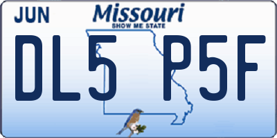 MO license plate DL5P5F