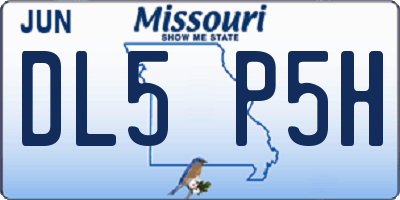 MO license plate DL5P5H
