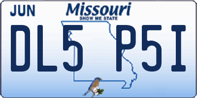 MO license plate DL5P5I