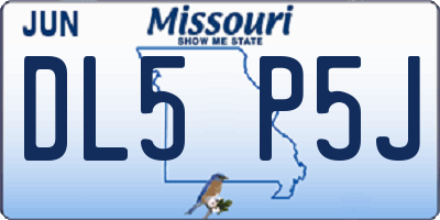 MO license plate DL5P5J