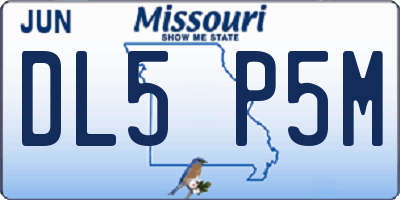 MO license plate DL5P5M