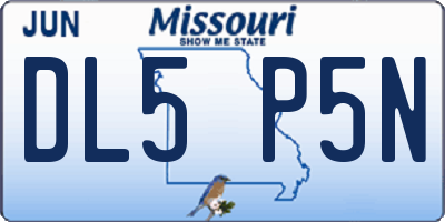 MO license plate DL5P5N