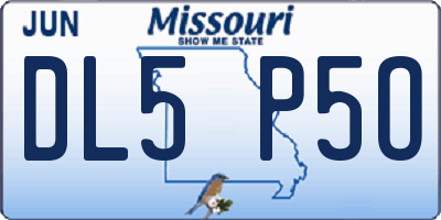 MO license plate DL5P5O