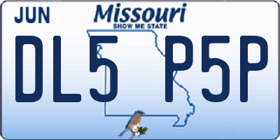 MO license plate DL5P5P