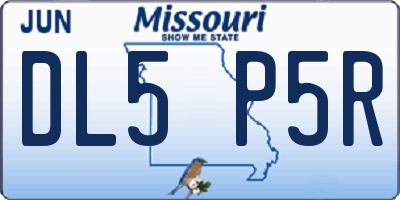 MO license plate DL5P5R