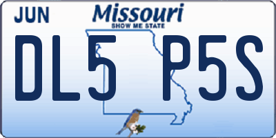 MO license plate DL5P5S