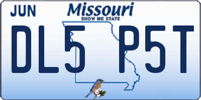 MO license plate DL5P5T