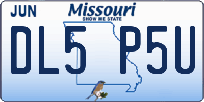 MO license plate DL5P5U