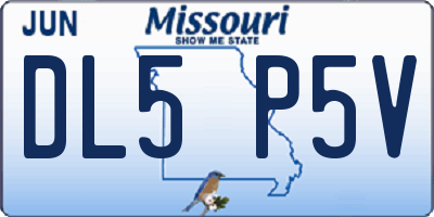 MO license plate DL5P5V