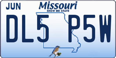 MO license plate DL5P5W