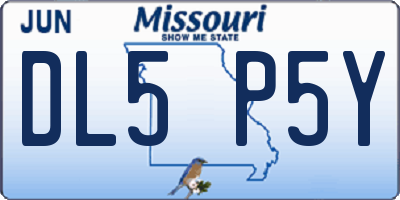 MO license plate DL5P5Y
