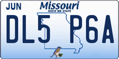 MO license plate DL5P6A