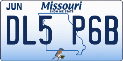 MO license plate DL5P6B