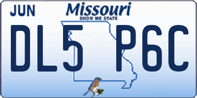 MO license plate DL5P6C