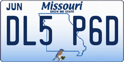 MO license plate DL5P6D