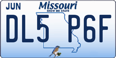 MO license plate DL5P6F