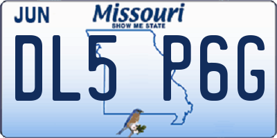 MO license plate DL5P6G