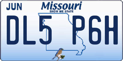 MO license plate DL5P6H