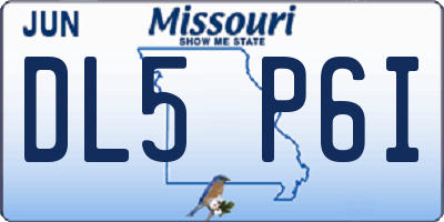 MO license plate DL5P6I