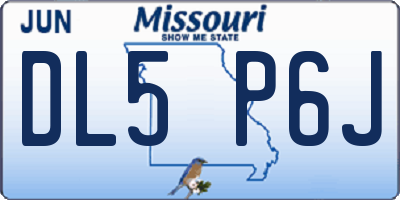 MO license plate DL5P6J