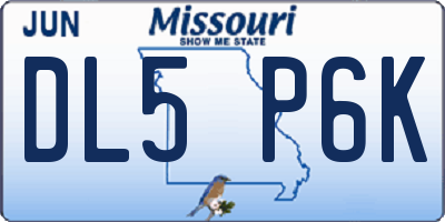 MO license plate DL5P6K