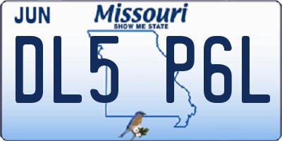 MO license plate DL5P6L