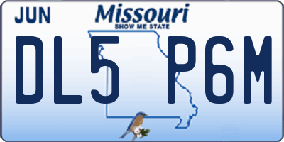 MO license plate DL5P6M