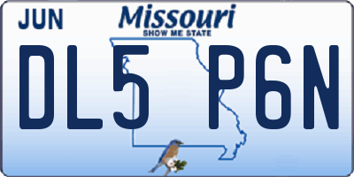 MO license plate DL5P6N