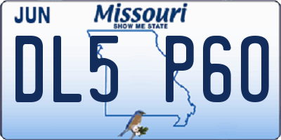 MO license plate DL5P6O