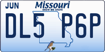 MO license plate DL5P6P