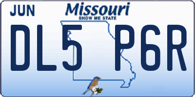 MO license plate DL5P6R
