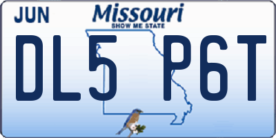 MO license plate DL5P6T