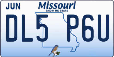 MO license plate DL5P6U