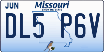 MO license plate DL5P6V