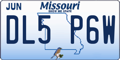 MO license plate DL5P6W