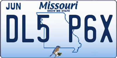 MO license plate DL5P6X