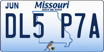MO license plate DL5P7A