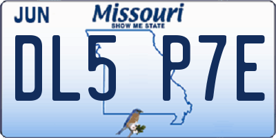 MO license plate DL5P7E