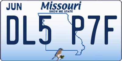 MO license plate DL5P7F