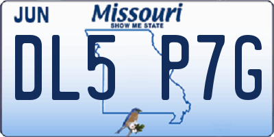MO license plate DL5P7G
