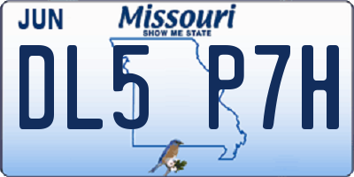MO license plate DL5P7H