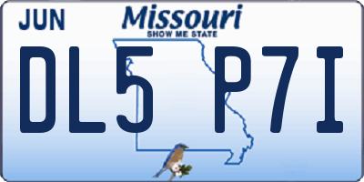 MO license plate DL5P7I
