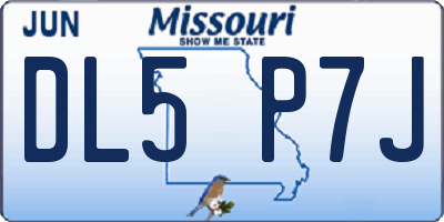 MO license plate DL5P7J